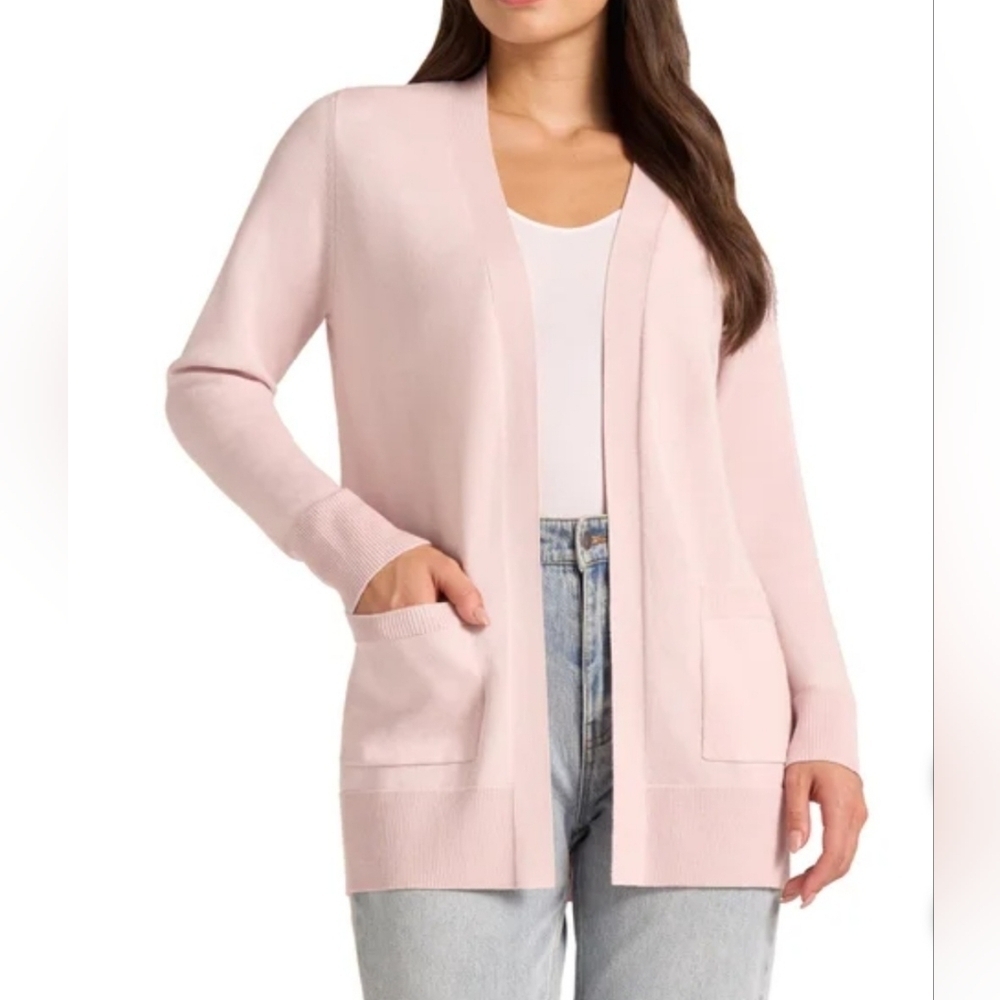 Matty M Pink Open Cardigan Women's Small Lightweight Knit Sweater NWT